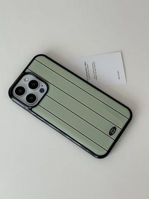 [아이폰17출시][+맥세이프][+갤럭시S26]Green stripe 에폭시 블랙 범퍼 케이스