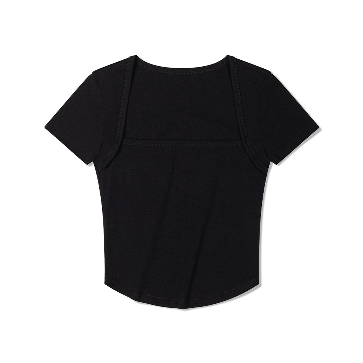 모아(MOAA) 스퀘어넥 숏슬리브 (BLACK)