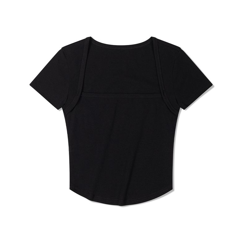 스퀘어넥 숏슬리브 (BLACK)
