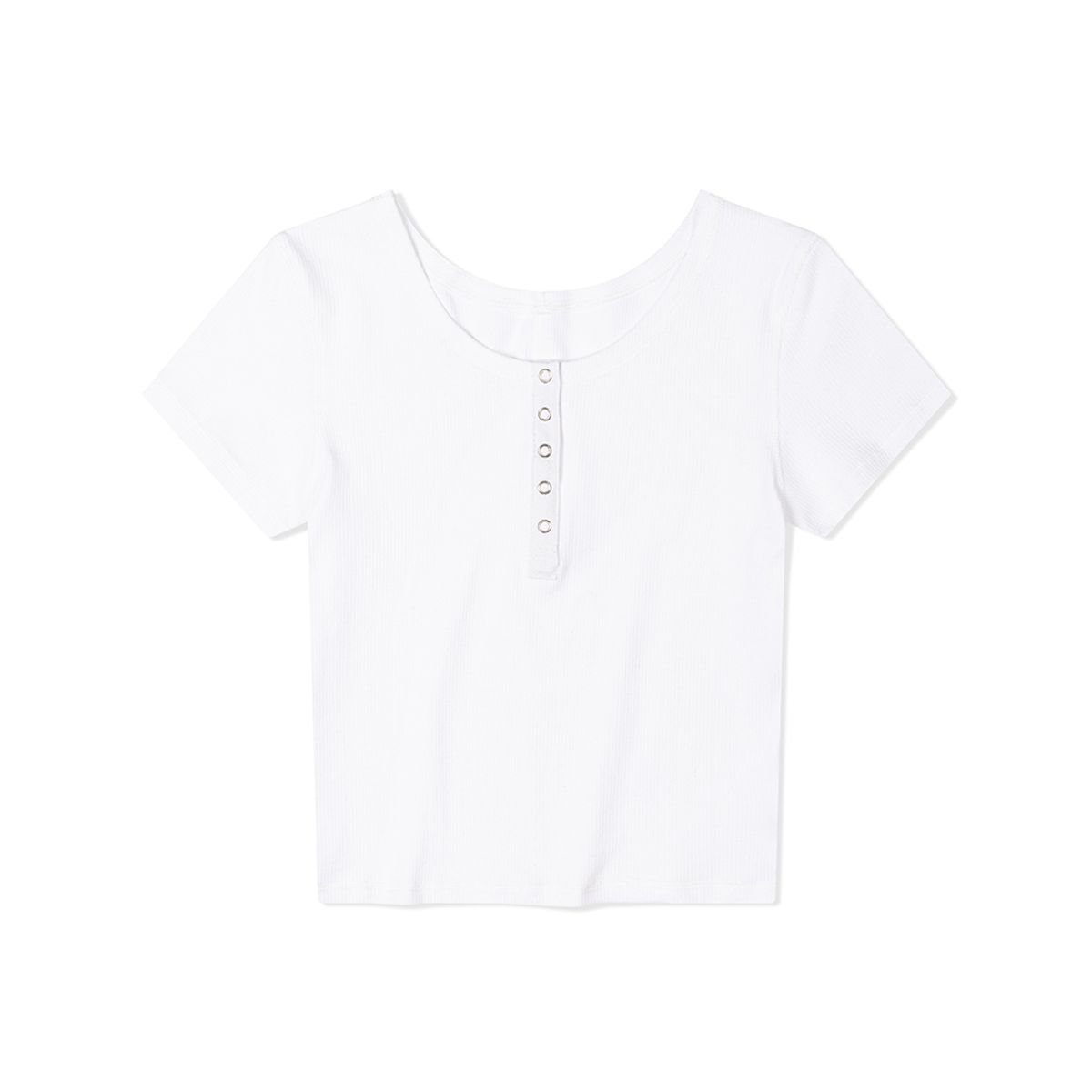 모아(MOAA) 헨리넥 숏 슬리브 (WHITE)