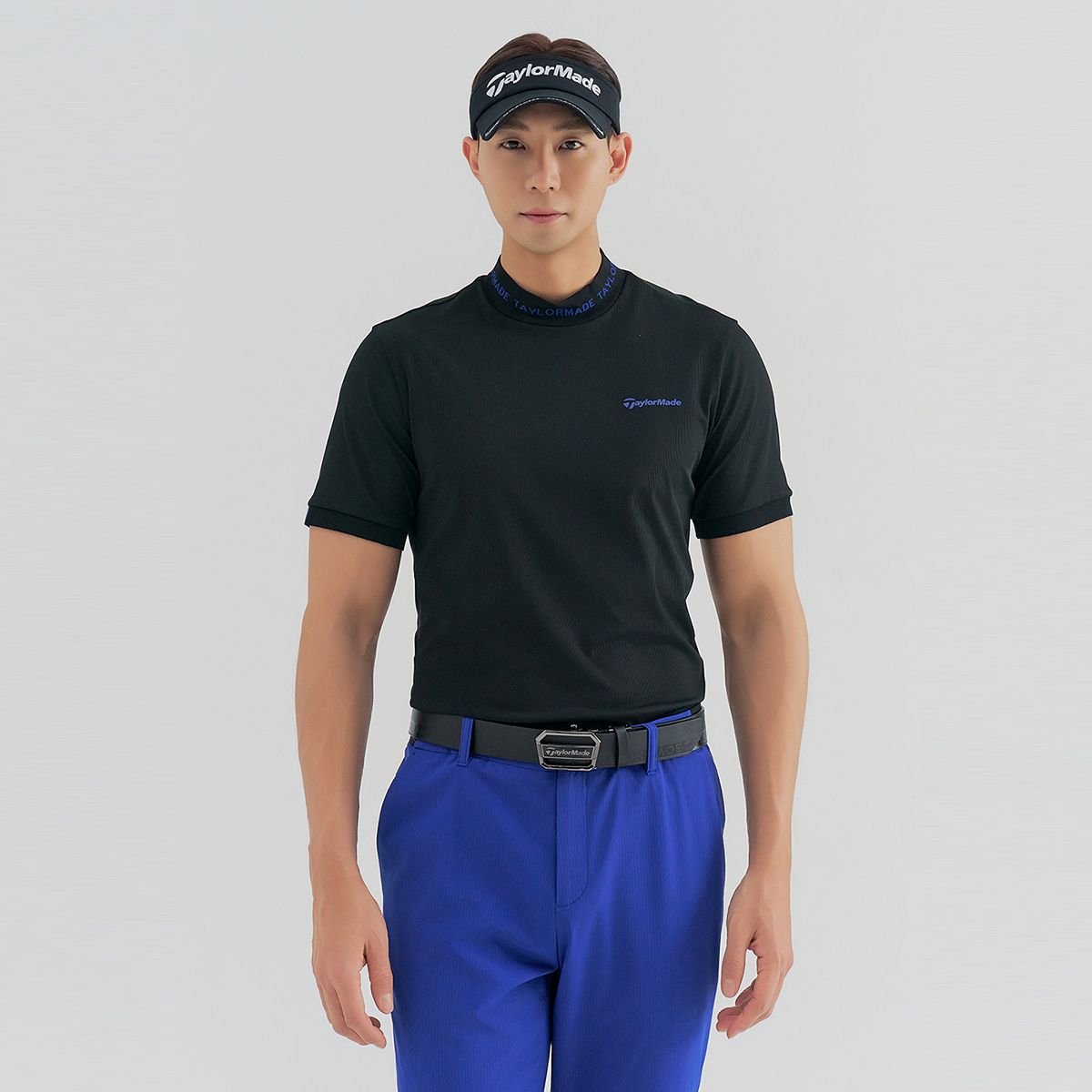 테일러메이드 어패럴(TAYLORMADE APPAREL) 남성 니트패치 하이넥 반팔 티셔츠 TTN-21HG45-199