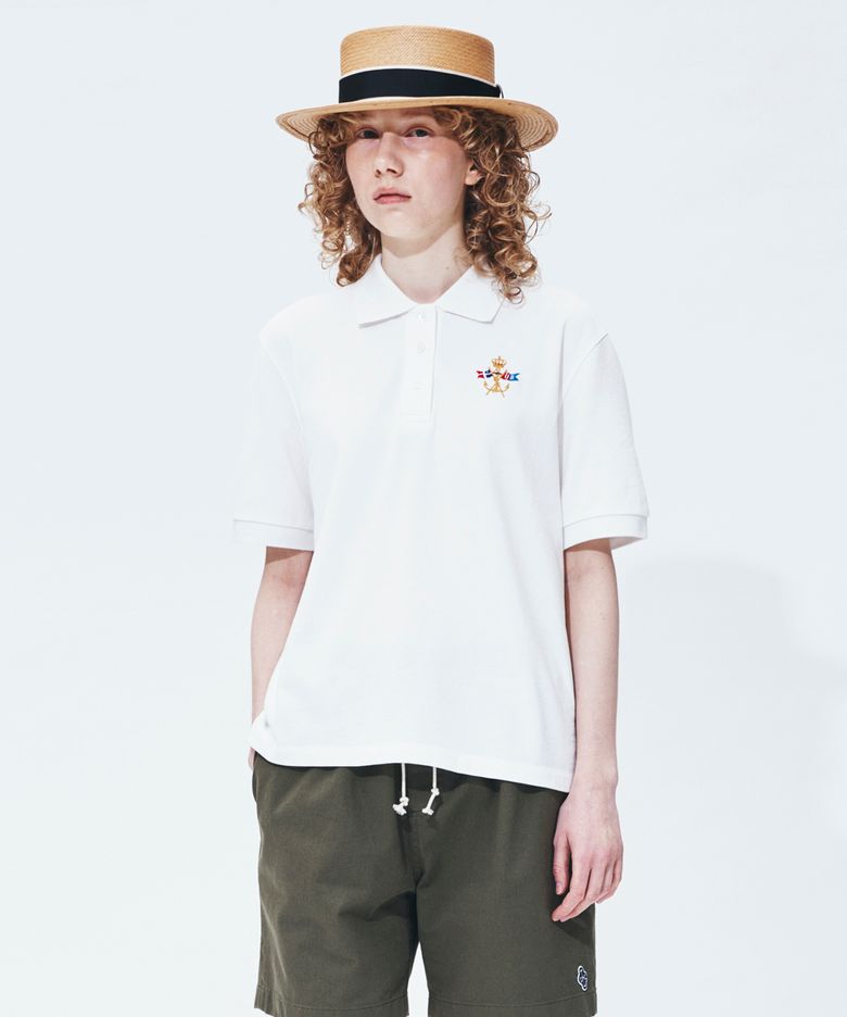 flag pique s/s tee(womens) off white