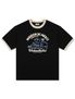 UNISEX 오버핏 퍼피서핑 링거 반소매 티셔츠 블랙(FCE2TS401M)