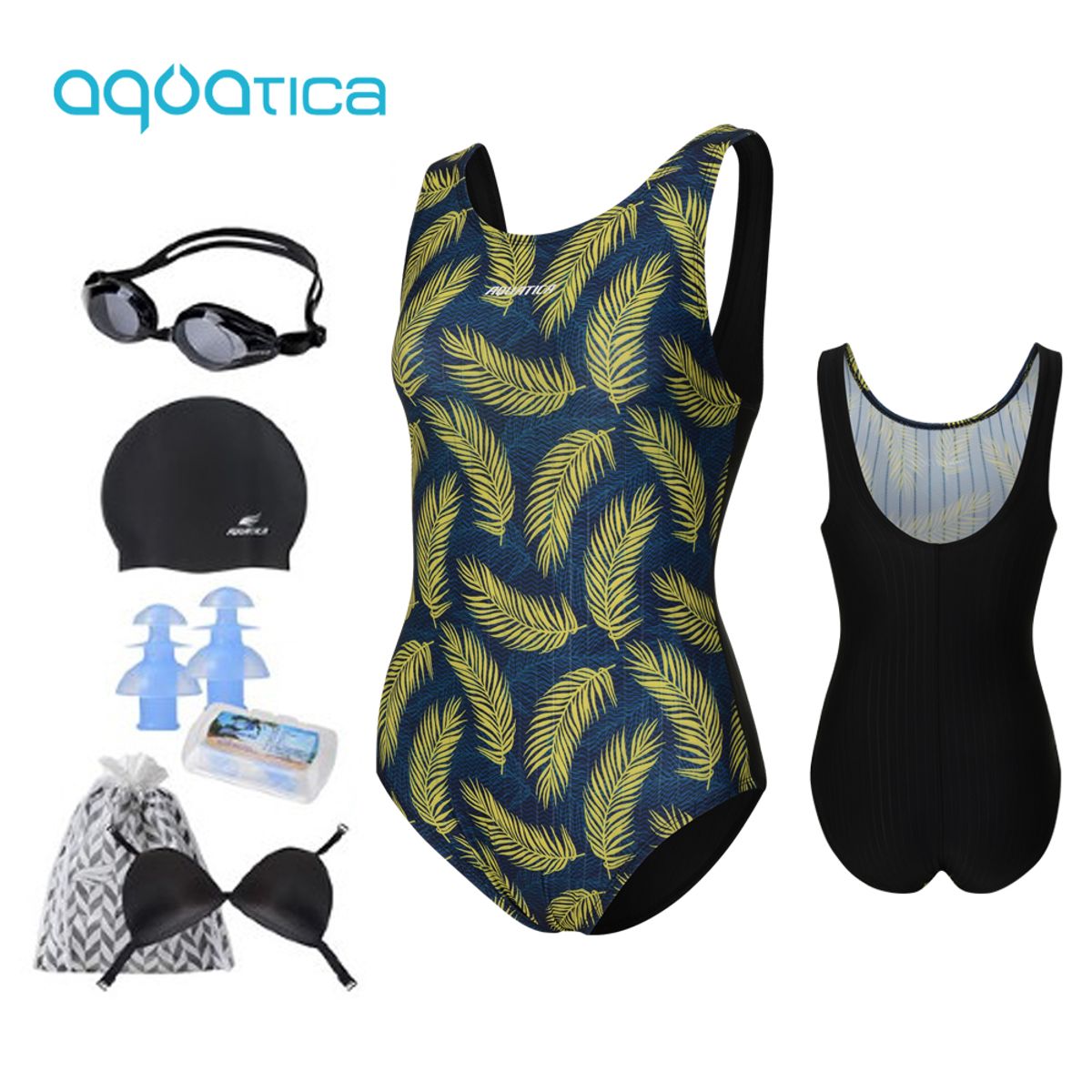 아쿠아티카(AQUATICA) 여성 실내수영복 AQA1475 일반용수경6종세트