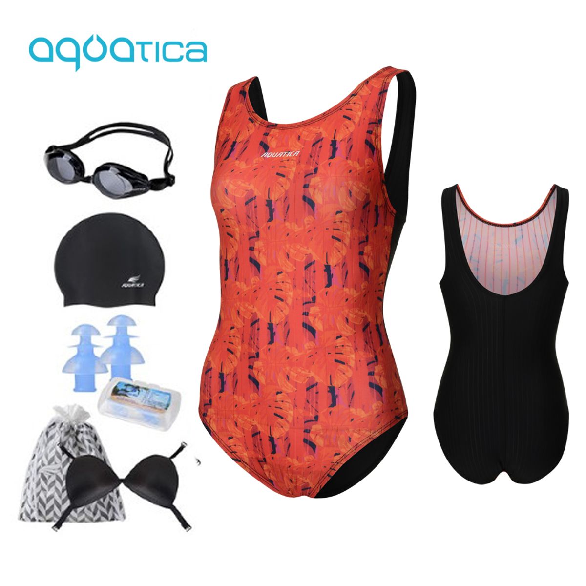 아쿠아티카(AQUATICA) 여성 실내수영복 AQA1477 일반용수경6종세트