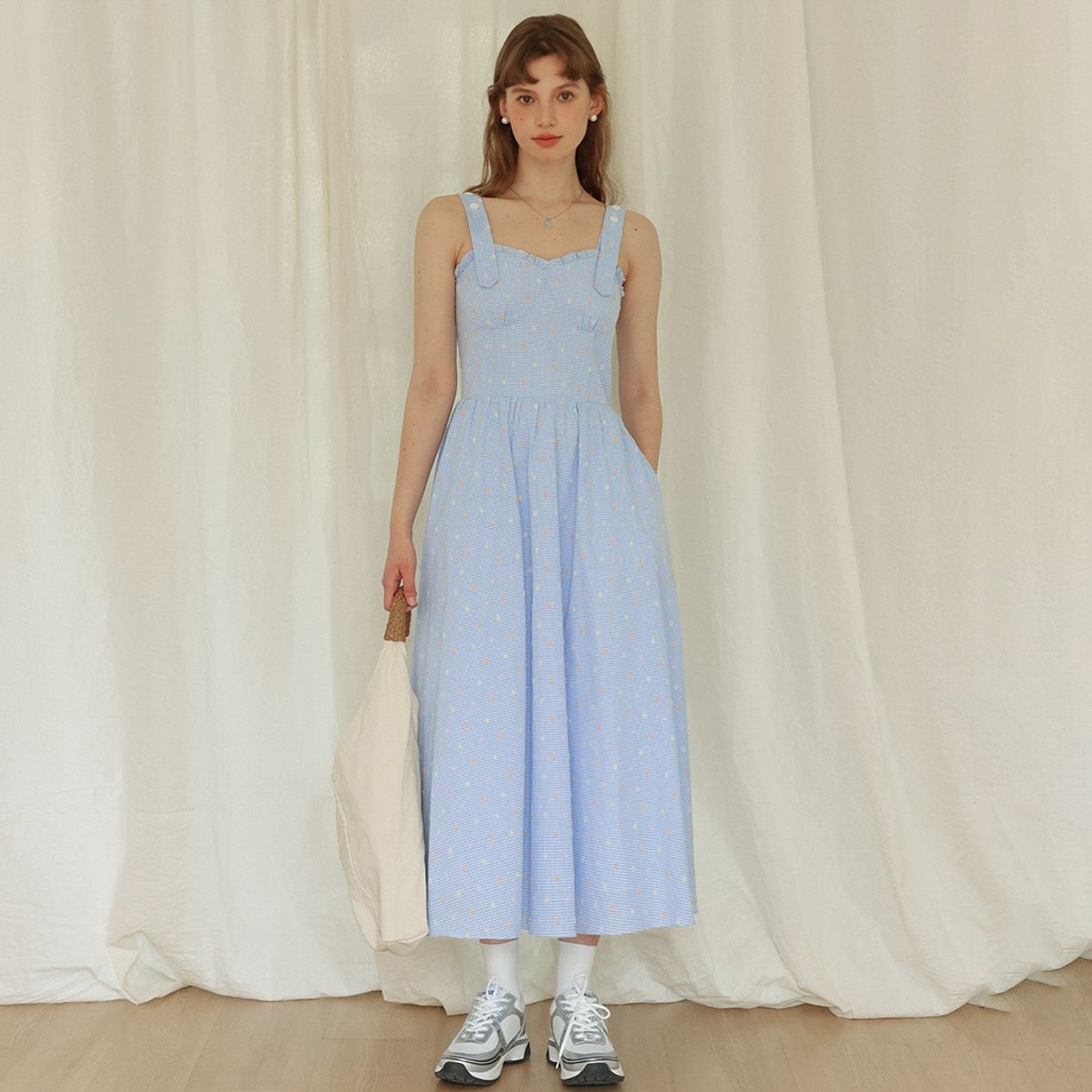던드롭(DUNDROP) DD_Polka dot tube dress