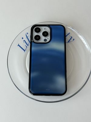 [아이폰17][+맥세이프][+갤럭시S26]Blue mood 에폭시 블랙 범퍼 케이스