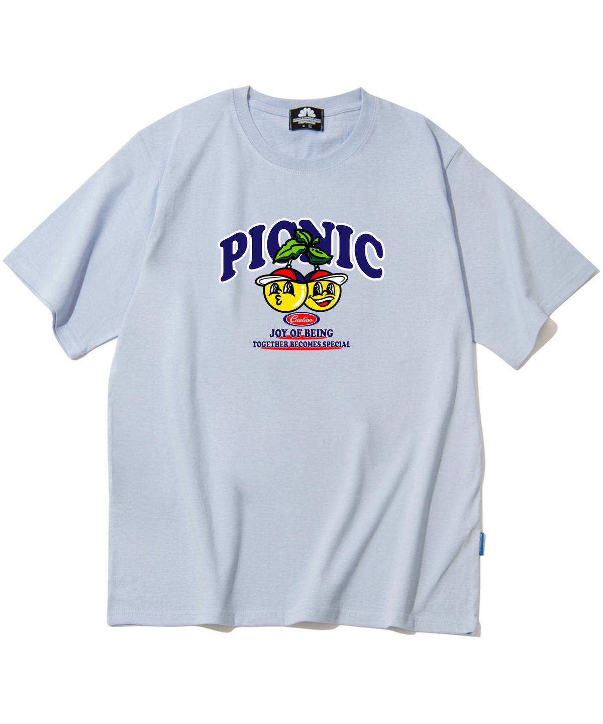 트립션(TRIPSHION) YELLOW BALL PICNIC 그래픽 티셔츠 - 퍼플