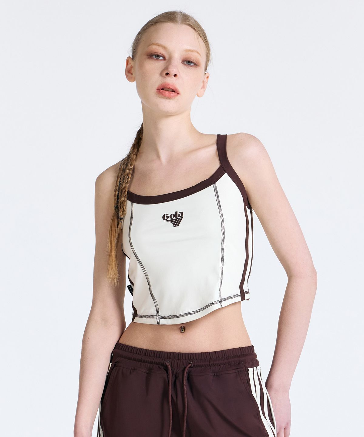 골라(GOLA) W TAPE POINT SLEEVELESS [CREAM]