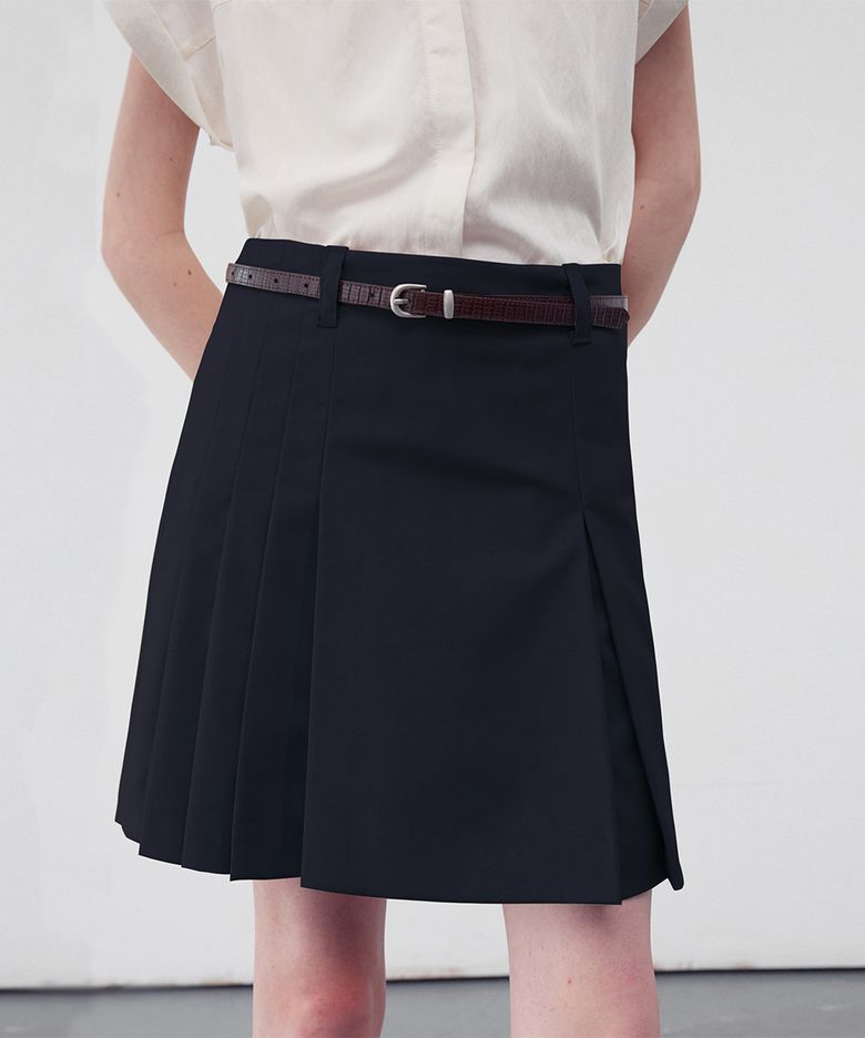 PLEATED MINI SKIRTS BLACK