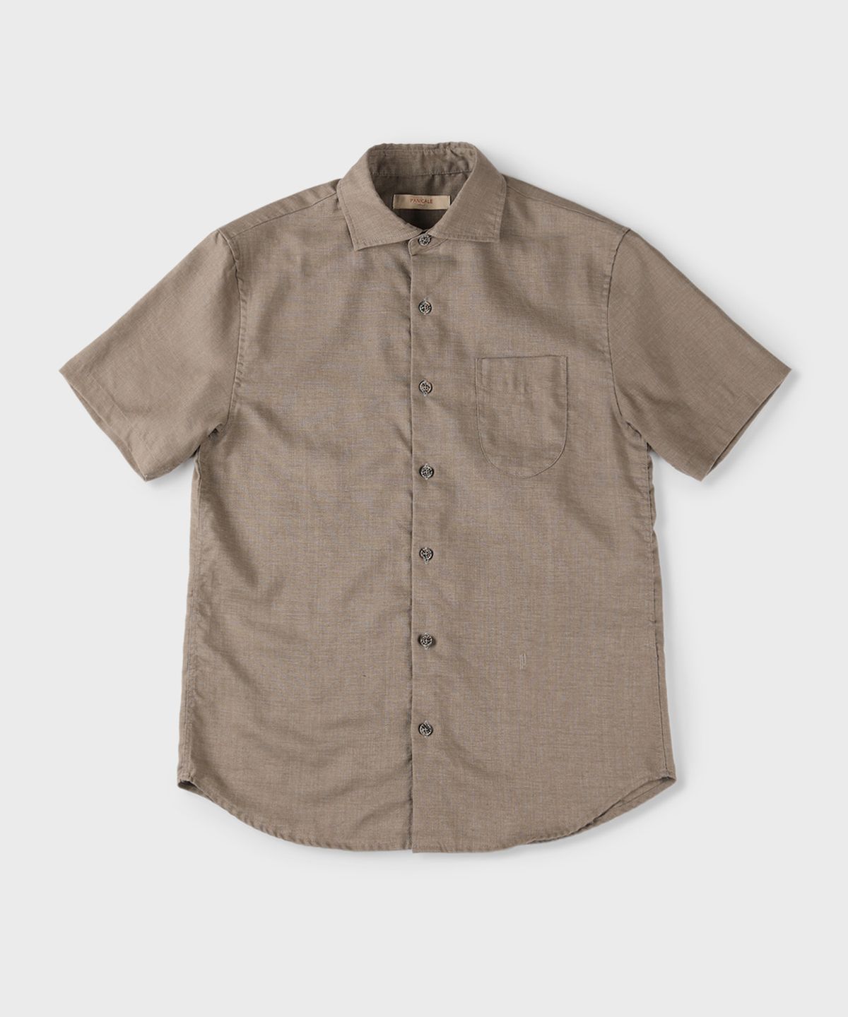 빠니깔레(PANICALE) 베이지 포켓 리넨 블렌드 반소매 셔츠