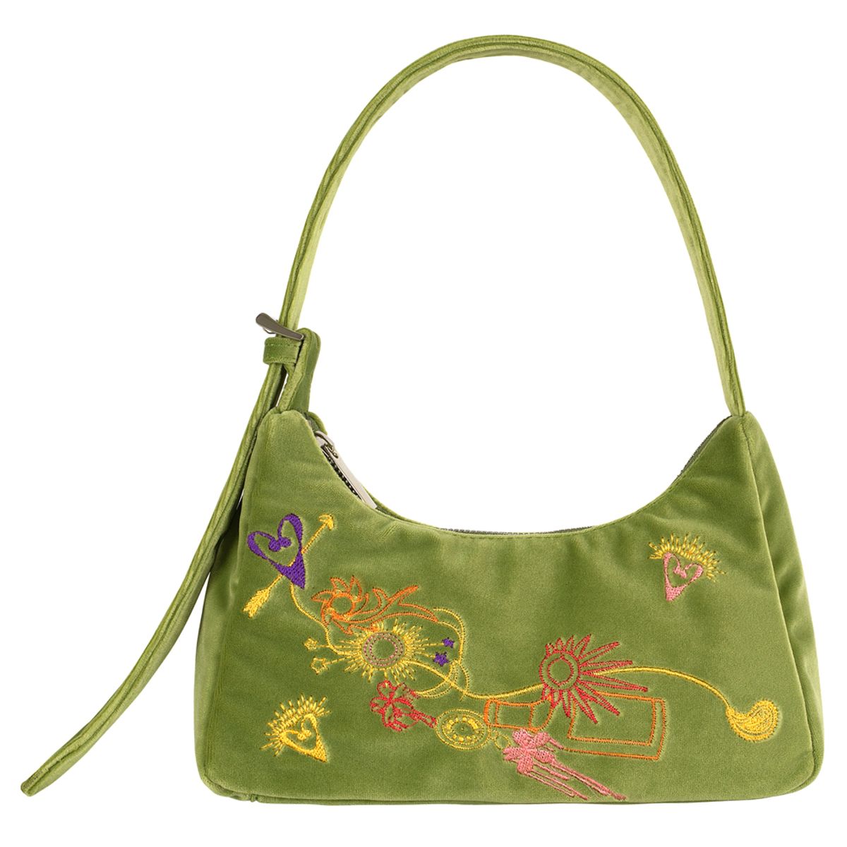 킴지수(KIMZISU) Multicolour Embroidery Velvet Mini Bag _ GREEN