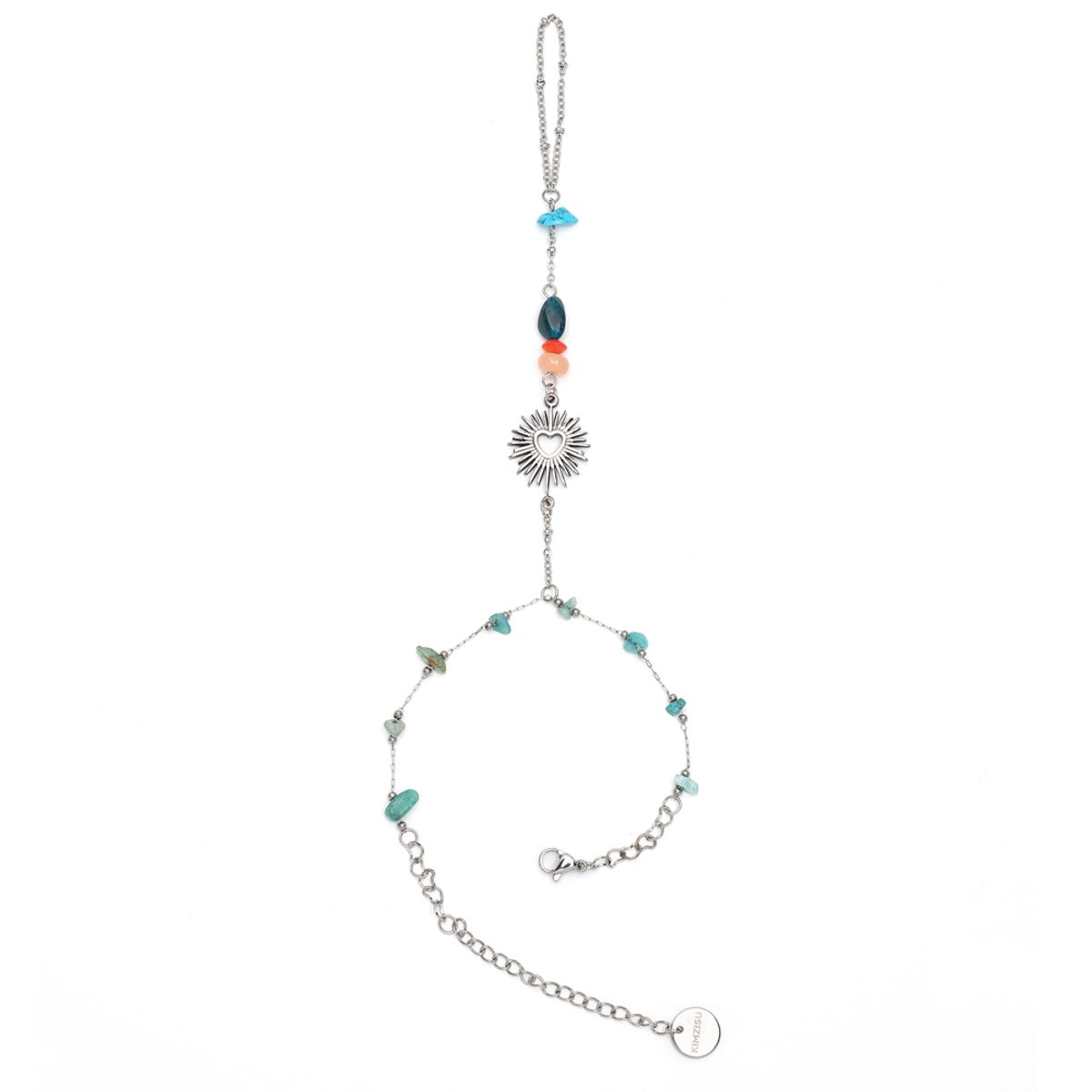 킴지수(KIMZISU) Chain Link Ring Bracelet - Heart _ BLUE