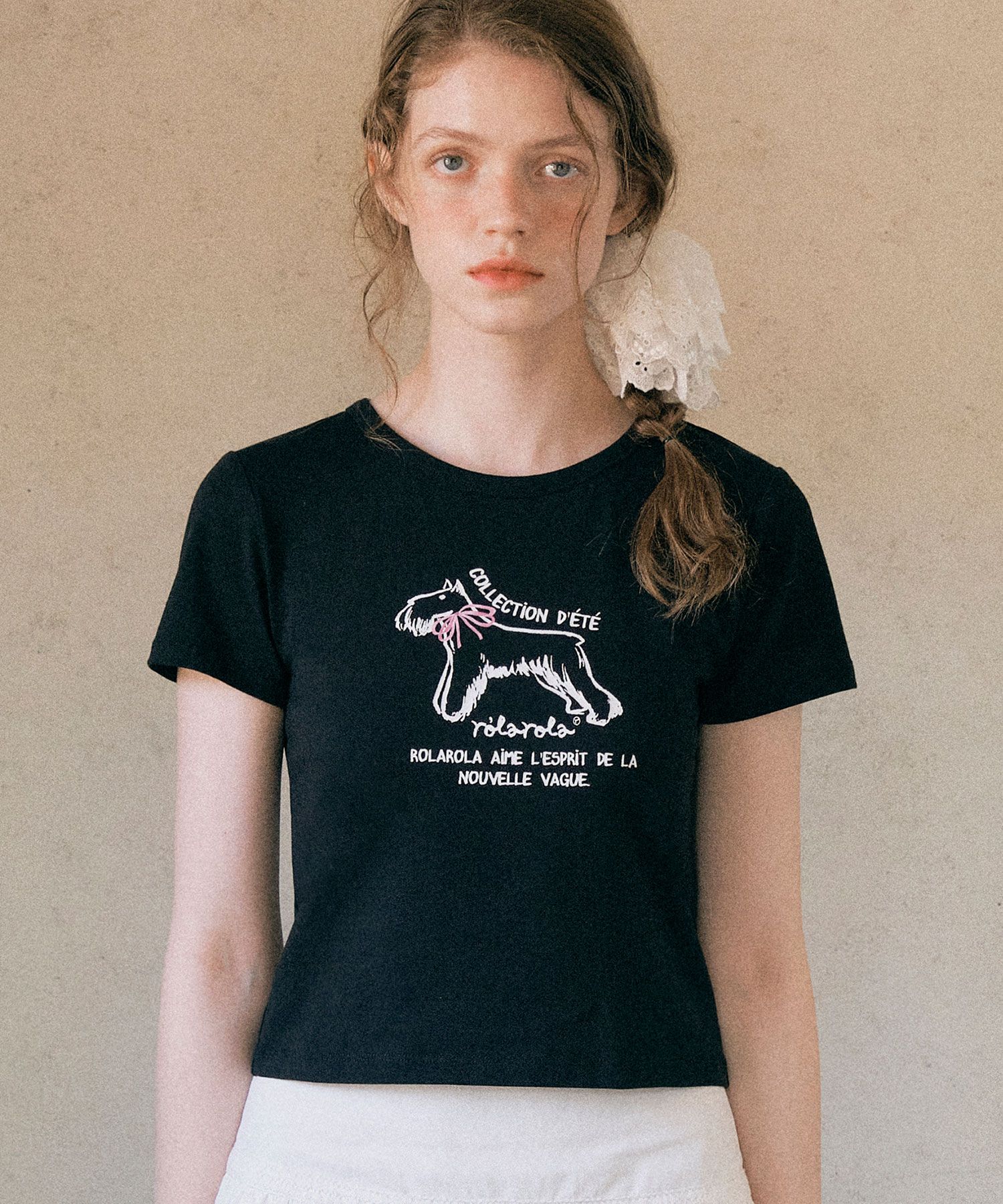 ROLAROLA★大人気★ROLA RIBBON PUPPY T-SHIRT_3色 MUSINSA | ROLAROLA ROLA RIBBON PUPPY T-SHIRT BLACK