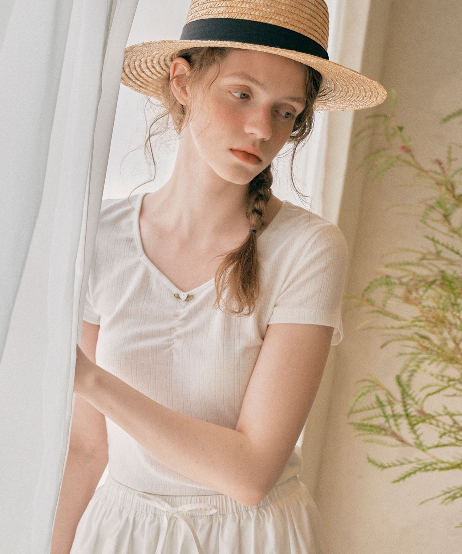 Tシャツ・カットソー ROLAROLA SHIRRING SKASHI T-SHIRT 4BUK190 ROLAROLA SHIRRING SKASHI T-SHIRT 4BUK190 (rolarola/Tシャツ
