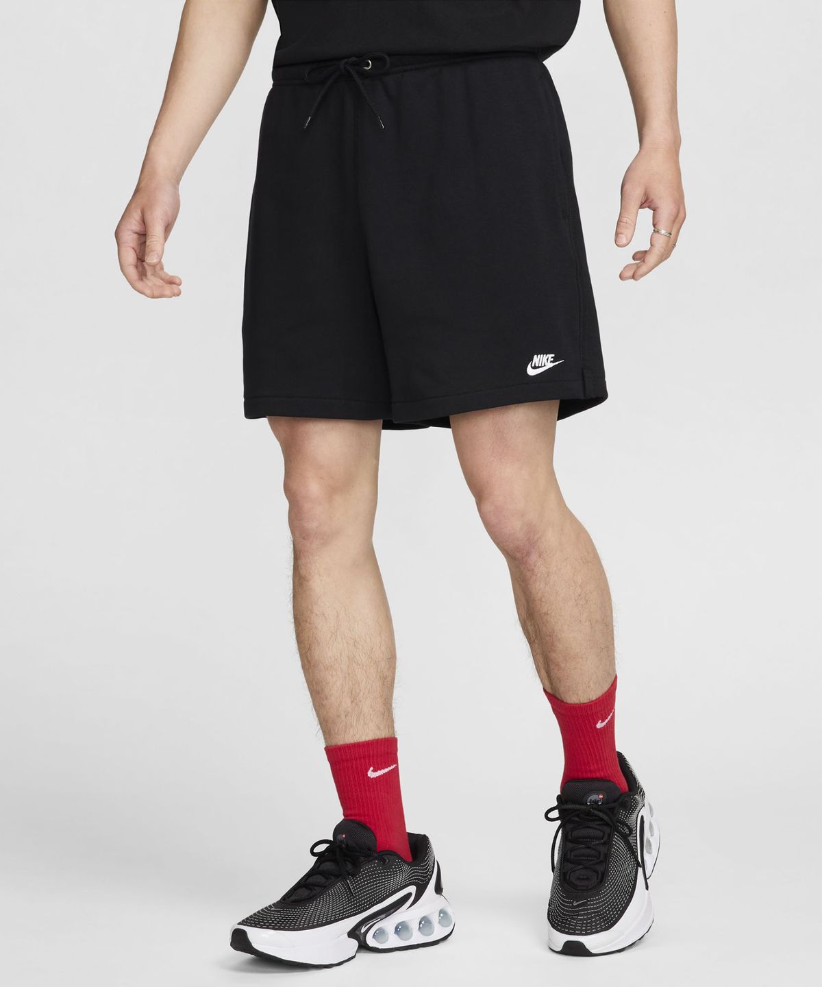 나이키(NIKE) 클럽 프렌치 테리 플로우 쇼츠 M - 블랙:블랙:화이트 / FN3521-010