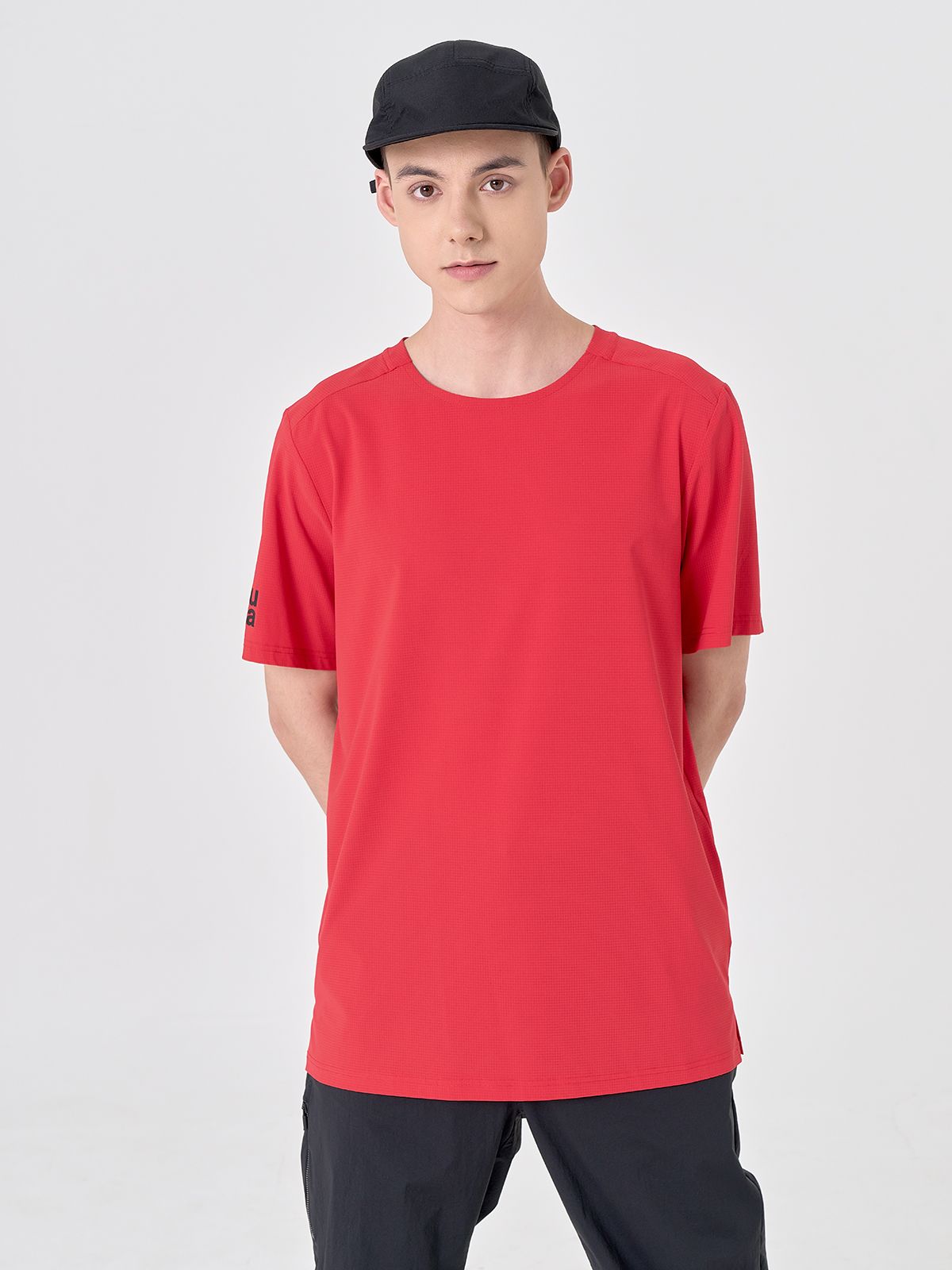 아부가르시아(ABU GARCIA) 메쉬 우븐 반팔 티셔츠 RED