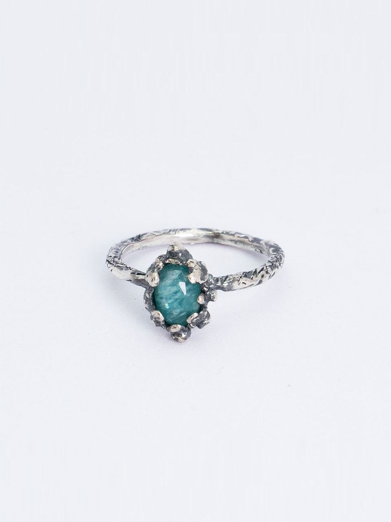 HR 113R_Antique Gemstone Ring (Mint Amazonite)