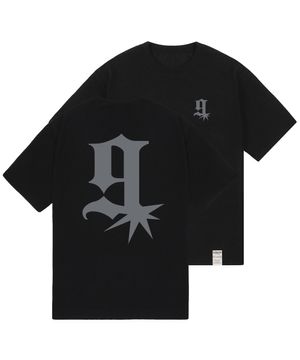 [UNISEX]g star 로고 반팔티_블랙/그레이 로고