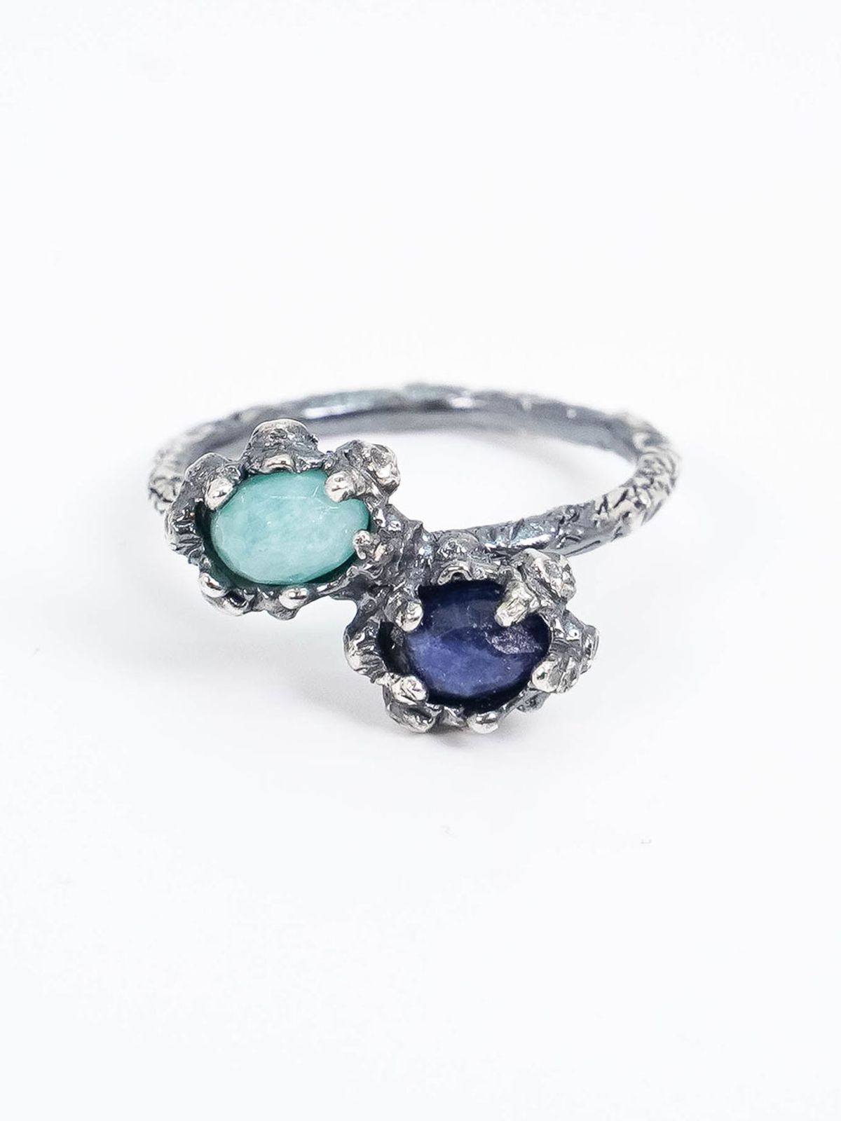 하랑(HARANG) HR 130R_Double Gemstone Ring (Blue)