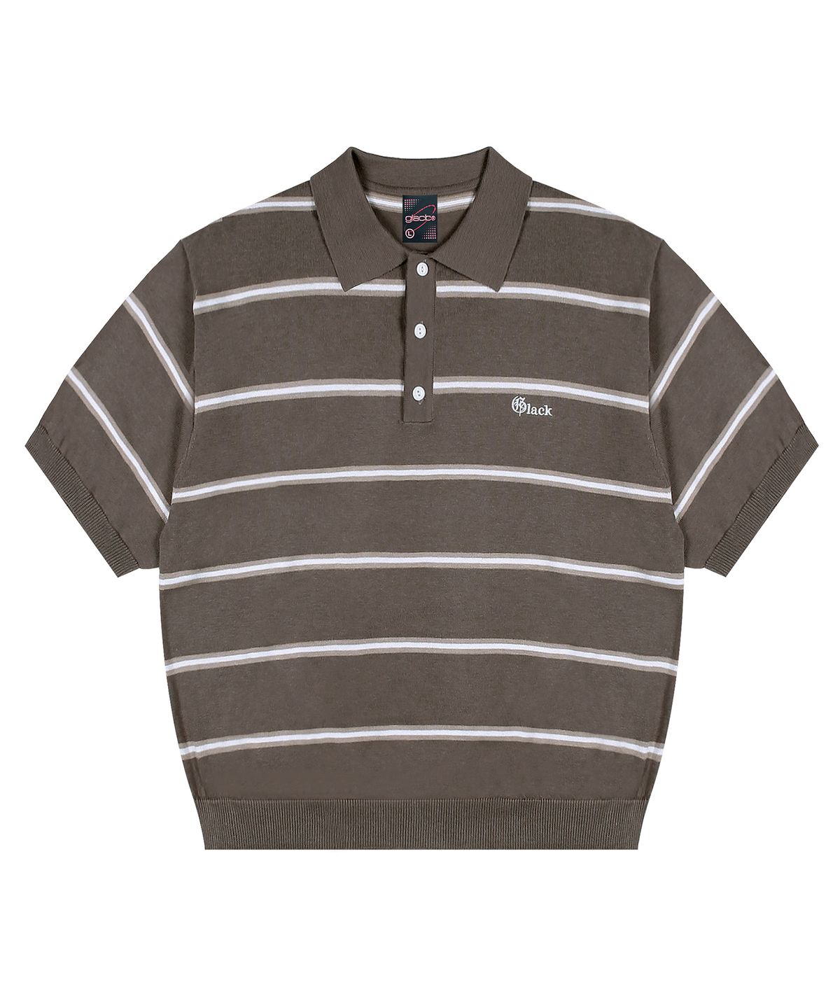 글랙(GLACK) GNT016 몹스터 스트라이프 카라 니트 (KHAKI BEIGE)