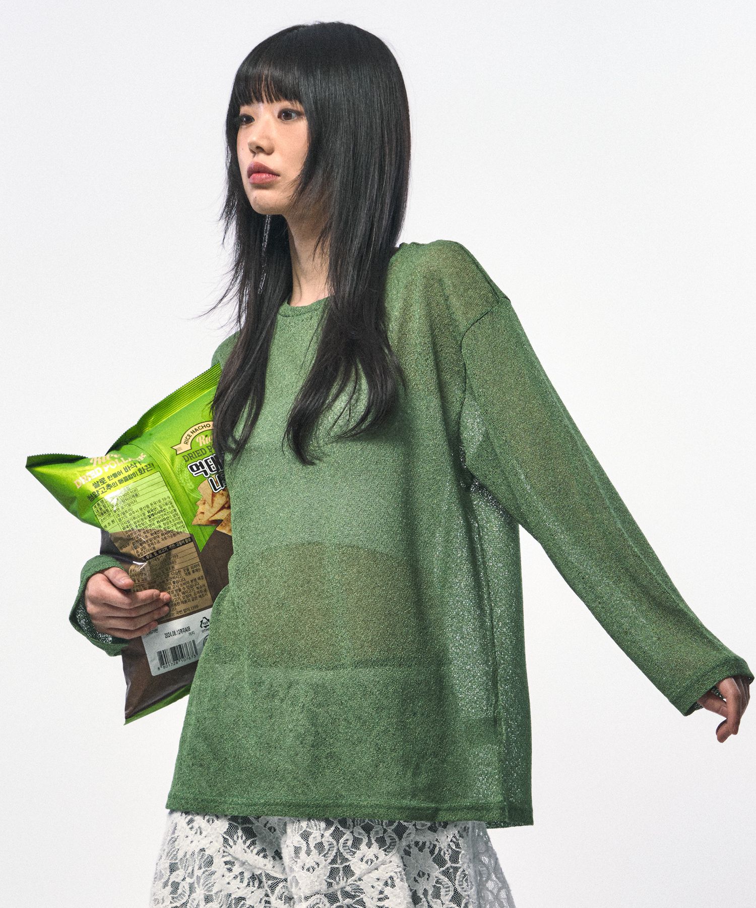 MUSINSA公式 | C WEAR BY THE GENIUS シースルーロングスリーブTシャツ 