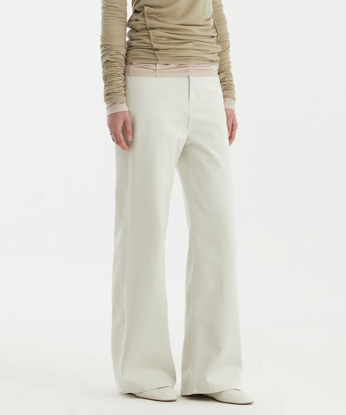 유스(YOUTH) Wide Denim Pants (W) - Light Grey