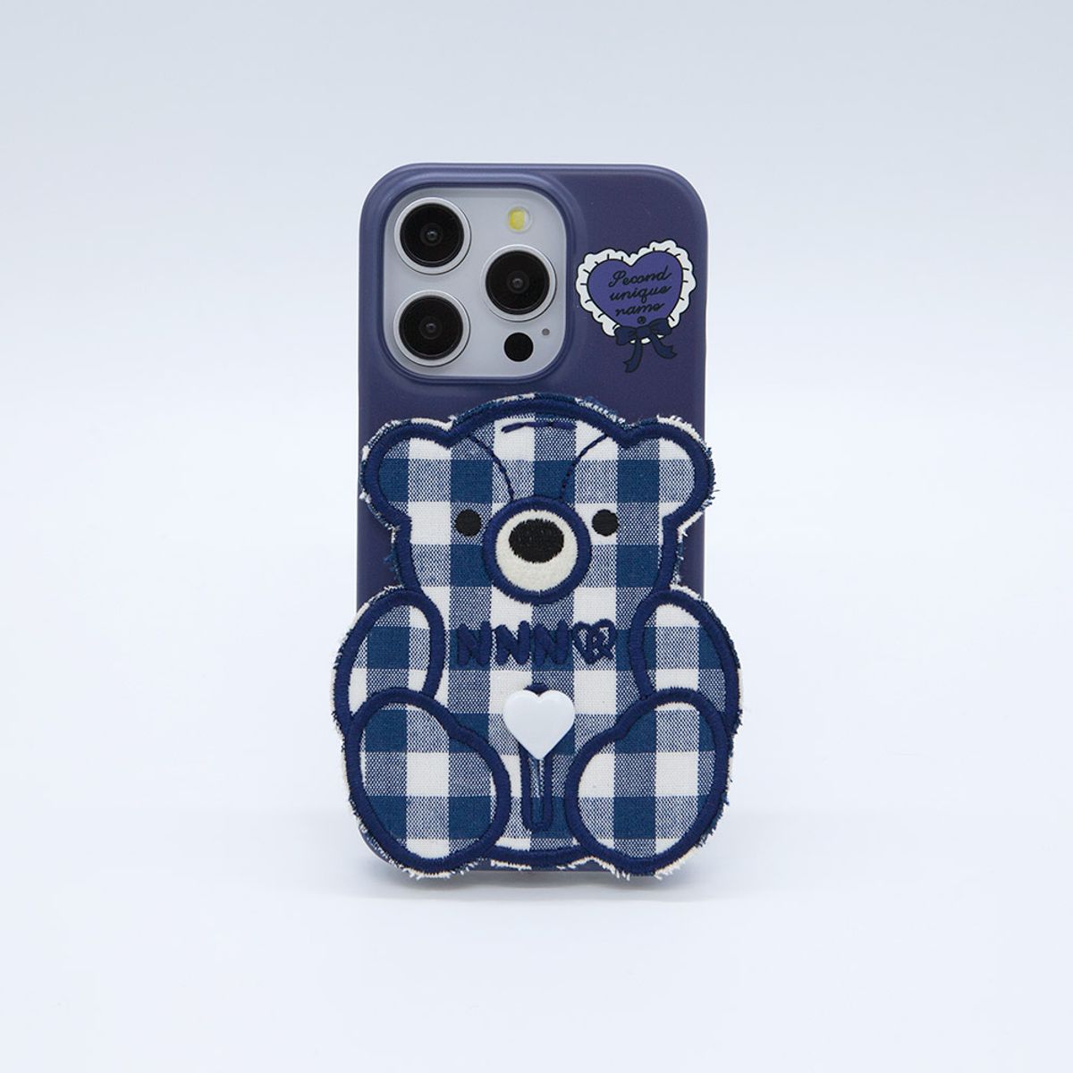 세컨드유니크네임(SECOND UNIQUE NAME) SUN CASE PATCH CHECK BEAR NAVY