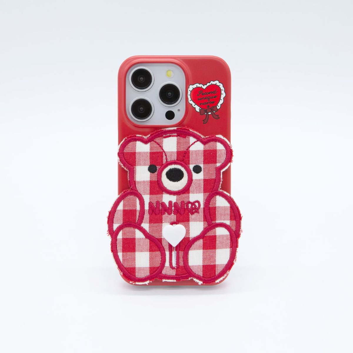 세컨드유니크네임(SECOND UNIQUE NAME) SUN CASE PATCH CHECK BEAR RED