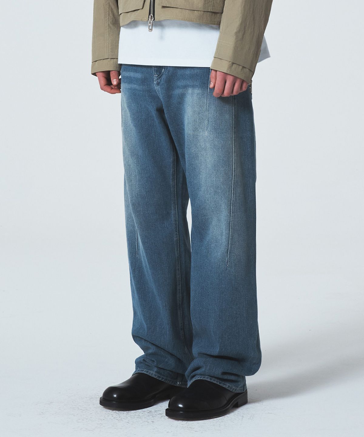 메종미네드(MAISON MINED) DART CLAW SEMI WIDE DENIM PANTS MID BLUE - 사이즈 & 후기 ...
