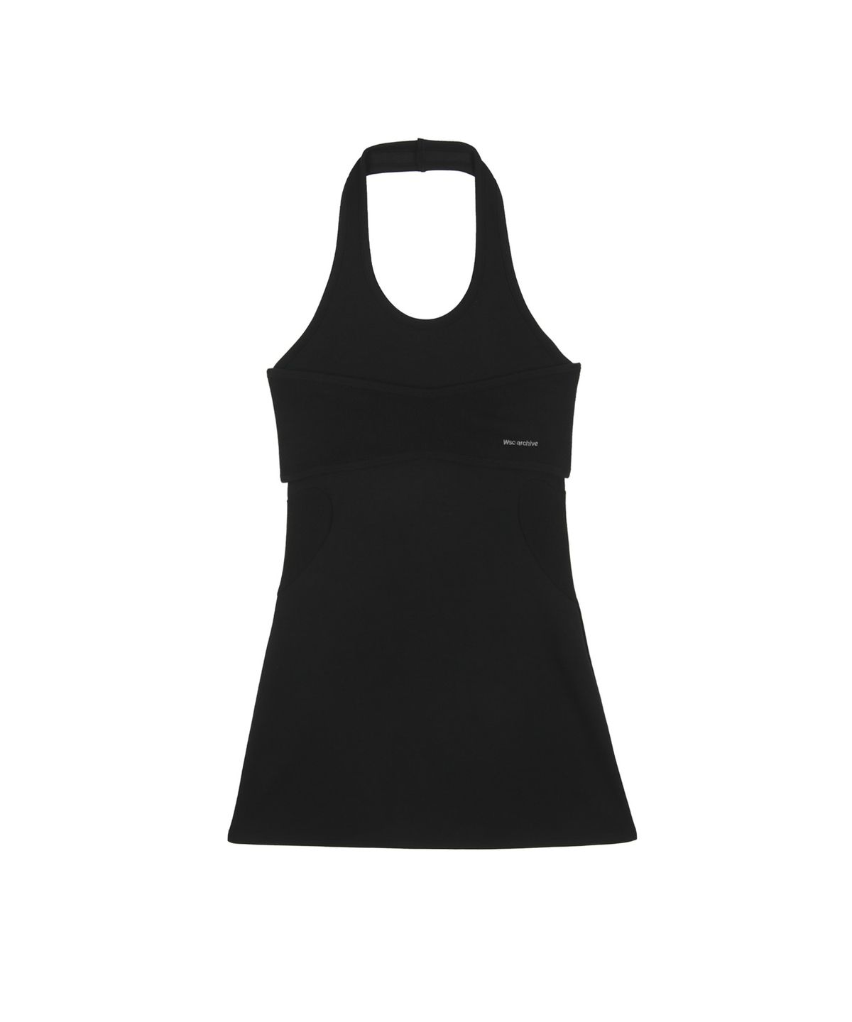 더블에스씨 아카이브(WSC ARCHIVE) Layered heart halter dress 001(Black)