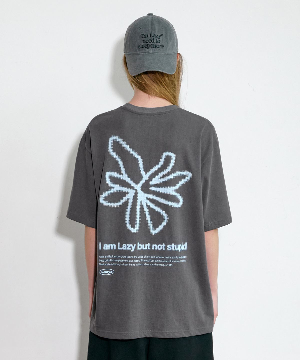 레이지지(LAZYZ) Back Point Lazy Flower T-shirt (5color)