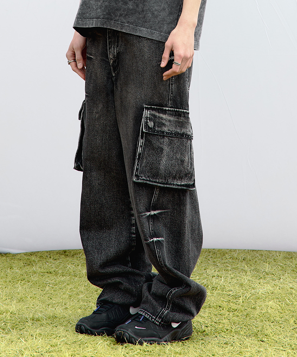 【MAISON MINED】24SS★ PINCH WIND CARGO DENIM PANTS MUSINSA | MAISON MINED PINCH WIND CARGO DENIM PANTS BLACK