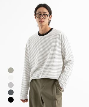 루즈핏 스트라이프 긴팔티 ( 4Color )