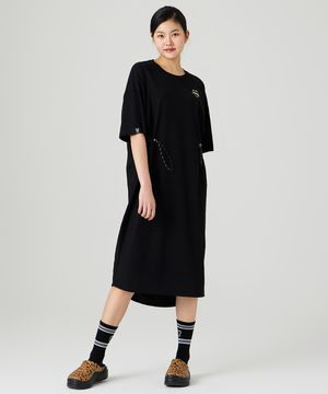 여성) 레이어드 슬릿 반팔 원피스