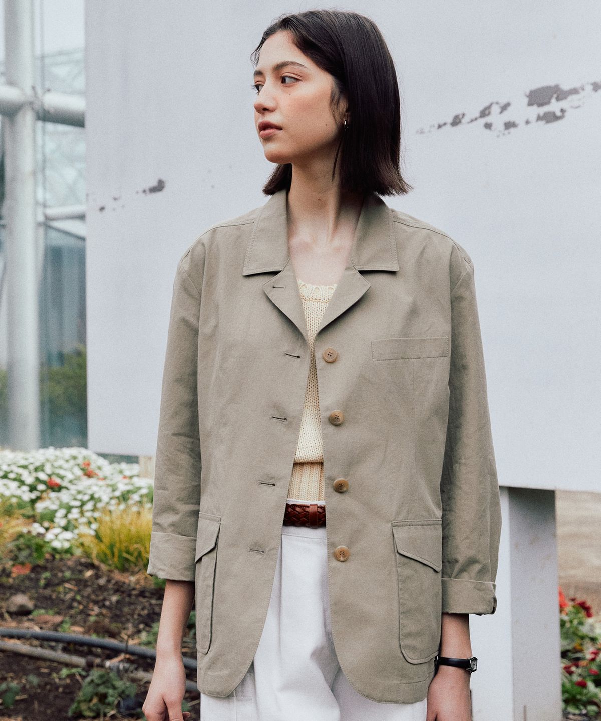 튜드먼트(TTUDEMENT) FOUR BUTTON SINGLE JACKET BEIGE