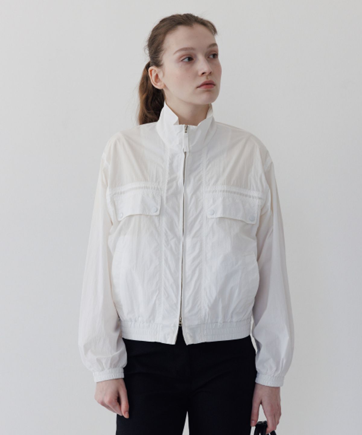 튜드먼트(TTUDEMENT) STAND COLLAR BLOUSON WHITE