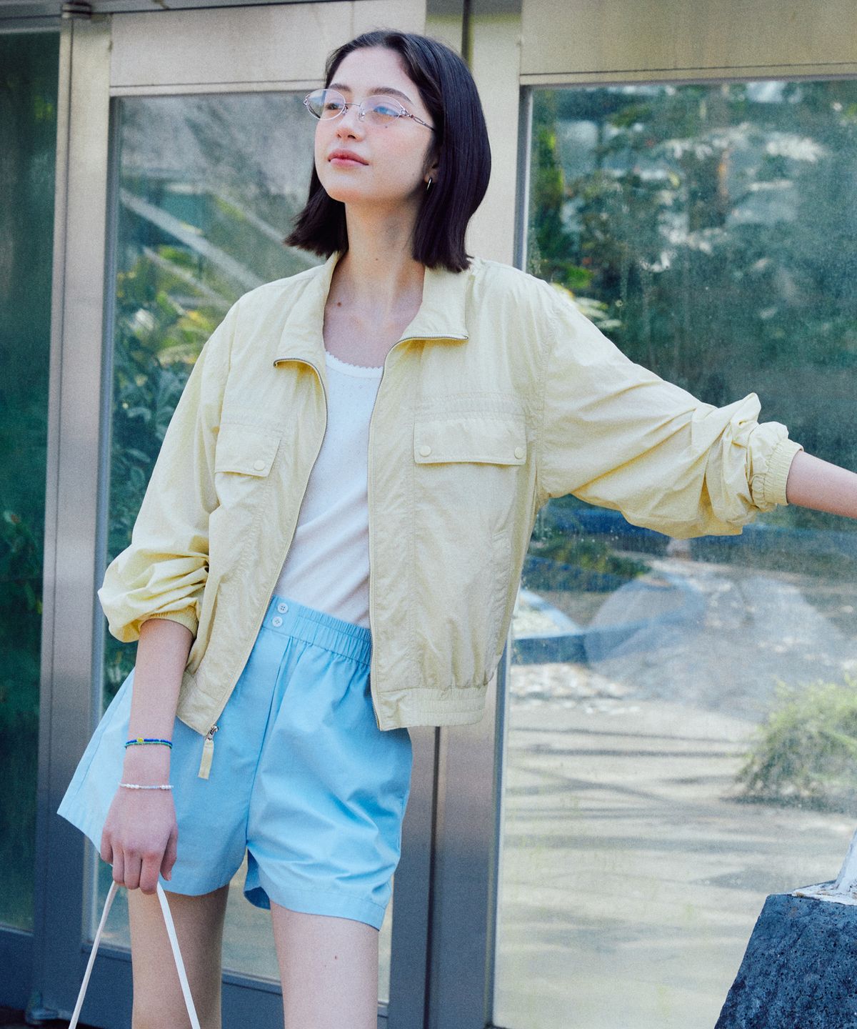 튜드먼트(TTUDEMENT) STAND COLLAR BLOUSON YELLOW