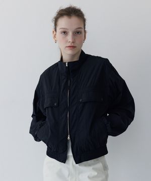 STAND COLLAR BLOUSON BLACK