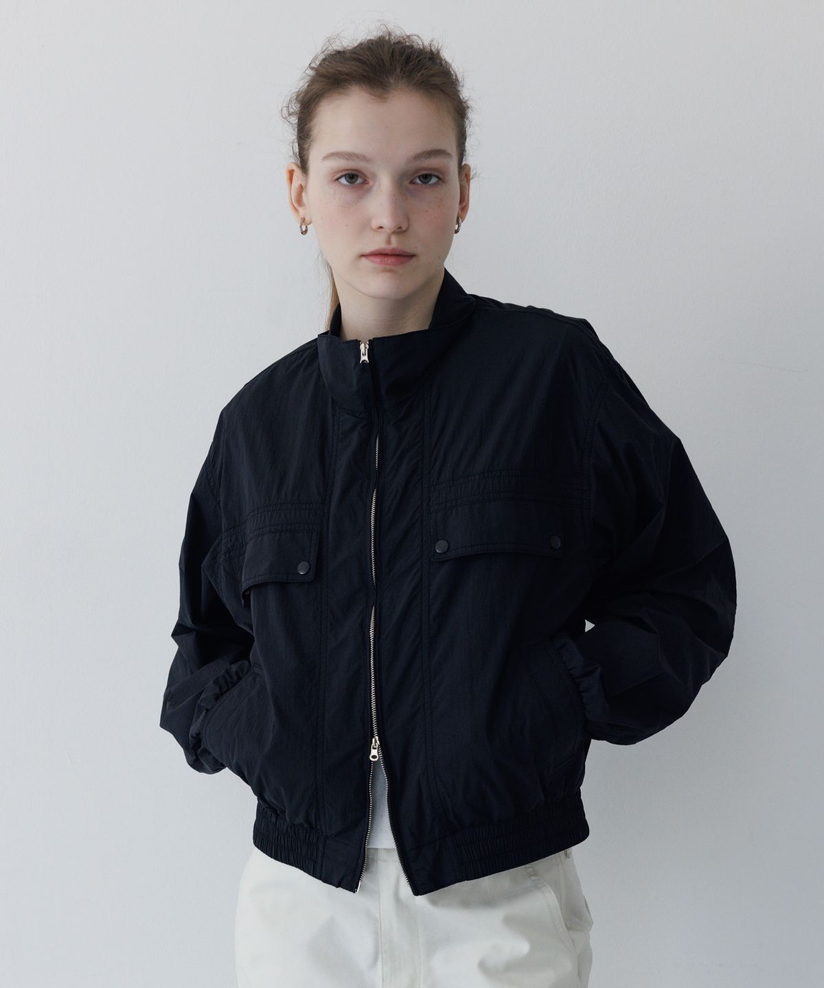튜드먼트(TTUDEMENT) STAND COLLAR BLOUSON BLACK