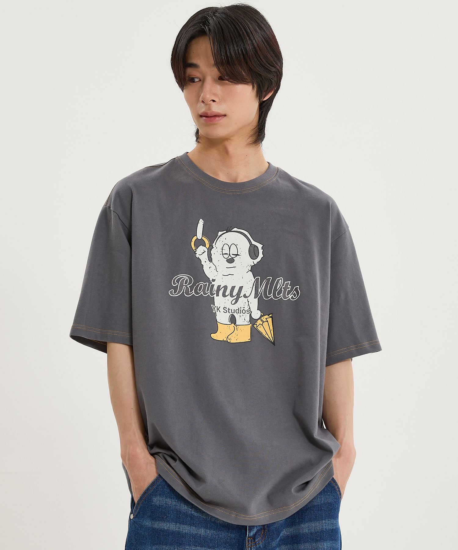 Tシャツ・カットソー Wai Kei Lady and the Trampbees Short Sleeve T-Shirt Charcoal MUSINSA | WAI KEI Vintage graphic short-sleeved T-shirt charcoal