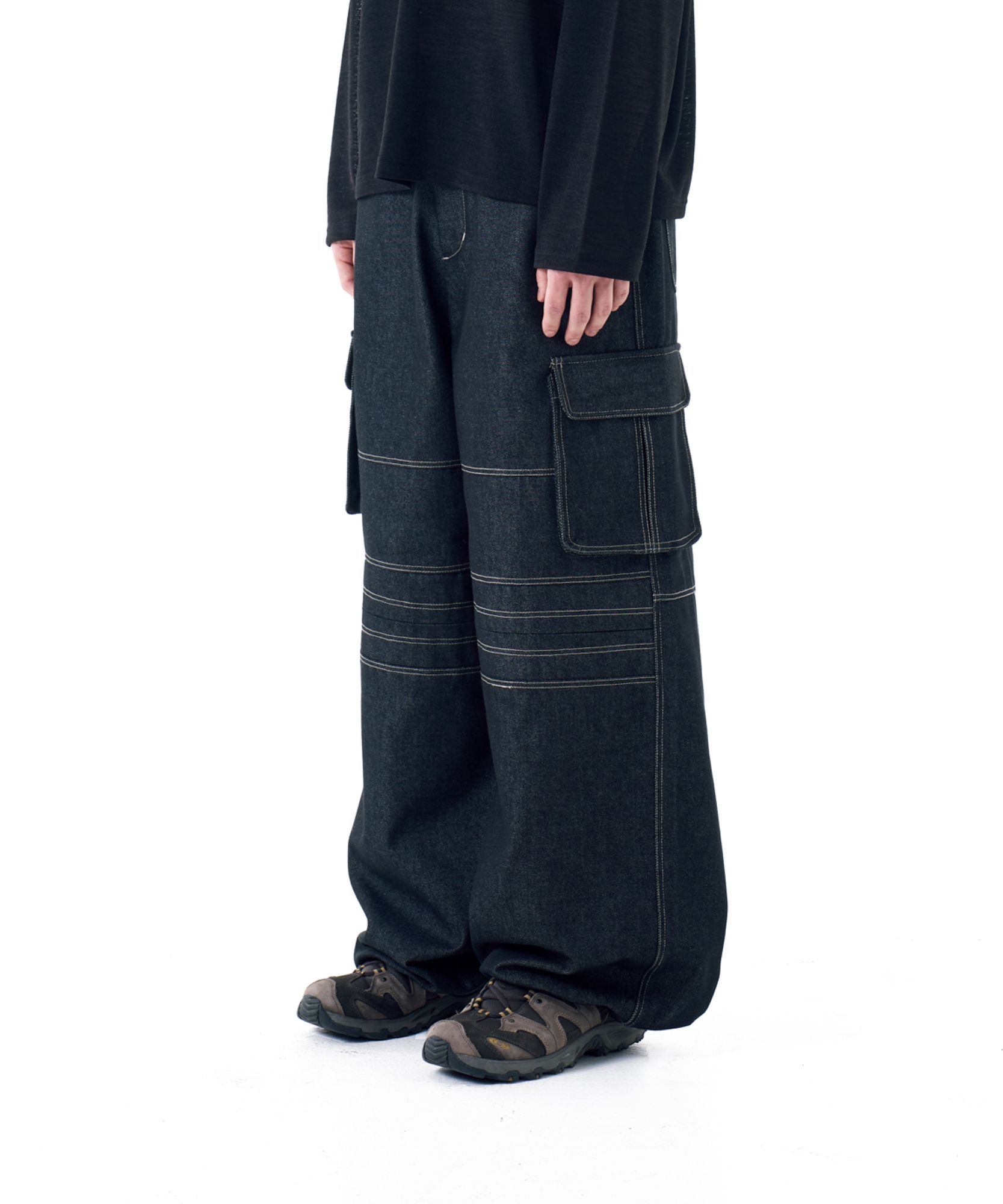 AAKAM ■ Stitched Denim Pants MUSINSA | AAKAM Stitched Denim Pants (Dark Blue)