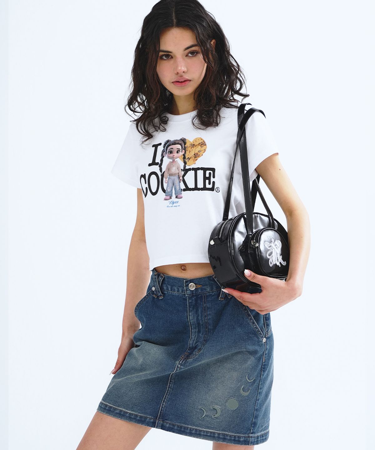 엔와이엑스엑스(NYXX) BASIC DENIM SKIRT WASHED BLUE