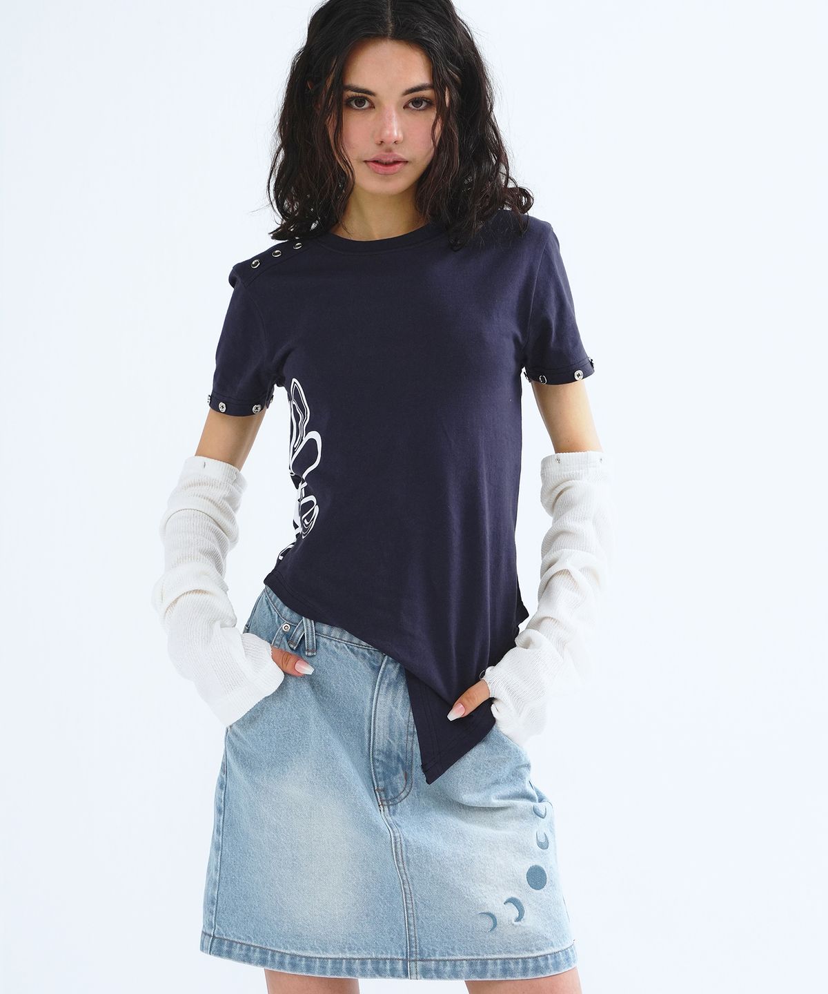 엔와이엑스엑스(NYXX) BASIC DENIM SKIRT LIGHT BLUE