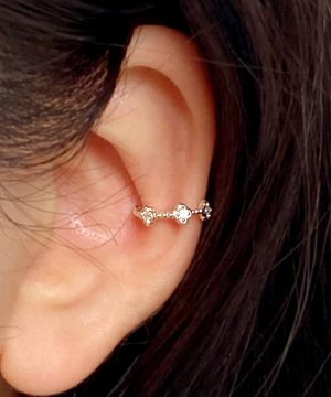 925실버 이어커프 동백꽃 링 귀찌 귀걸이 카멜리아/ Camelia