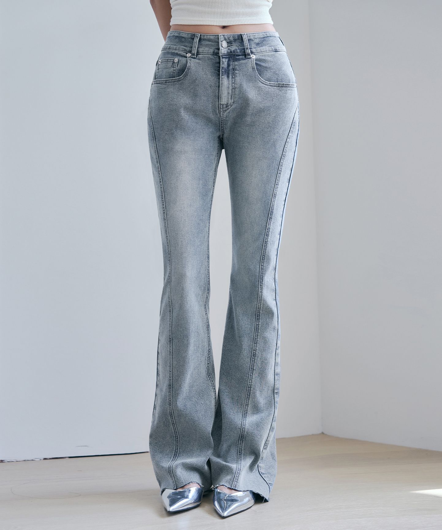 MUSINSA公式 | OURDAYZ スラッシュラインブーツカットデニムパンツ