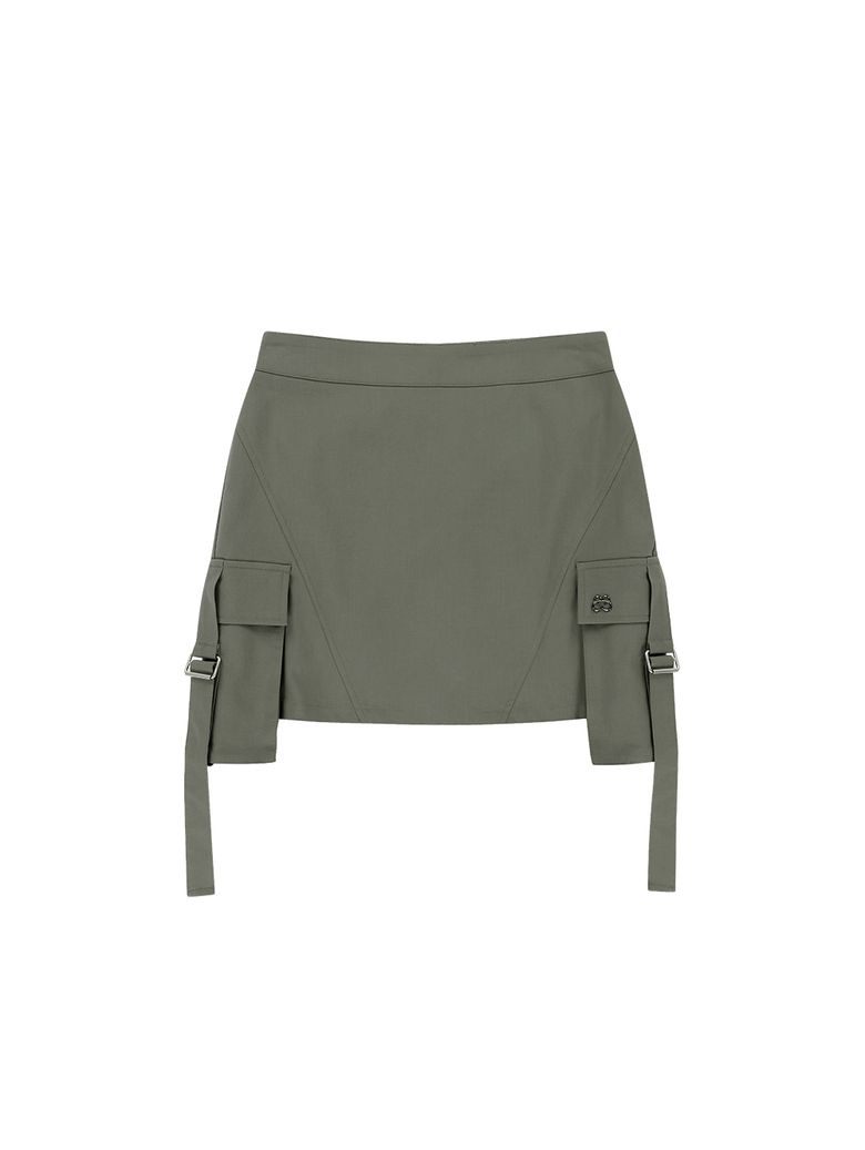 MICRO MINI CARGO SKIRT [KHAKI]