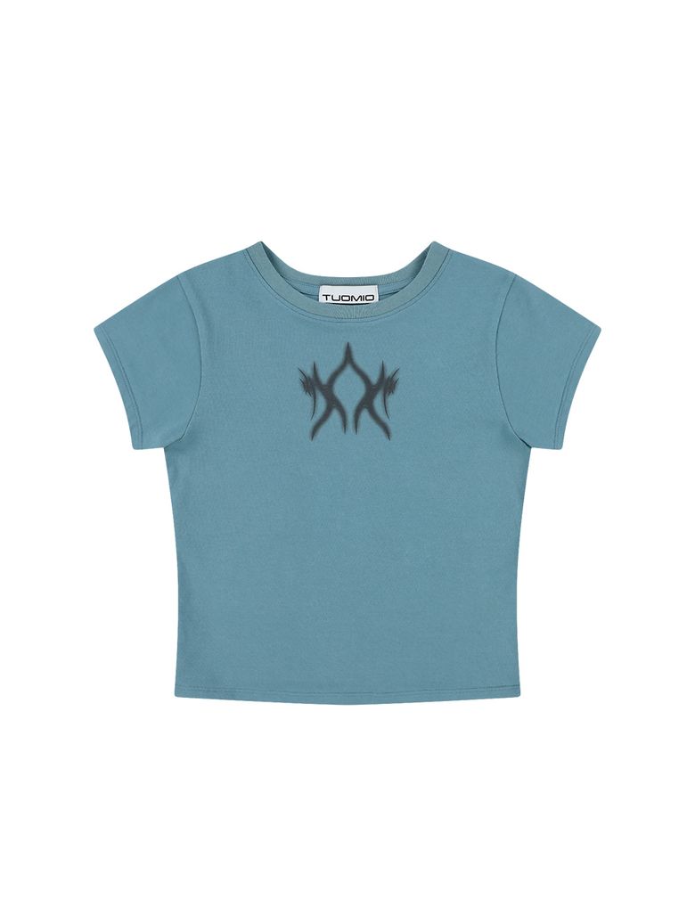 FLAME BABY T-SHIRTS [DUSTY BLUE]