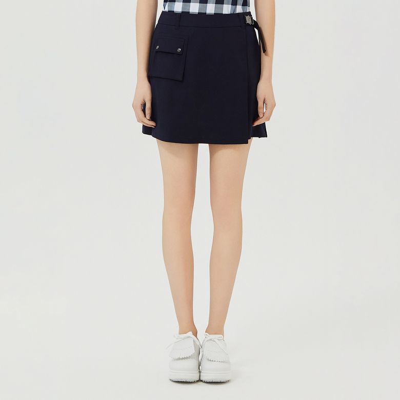 Buckle Point Wrap Shorts_Navy