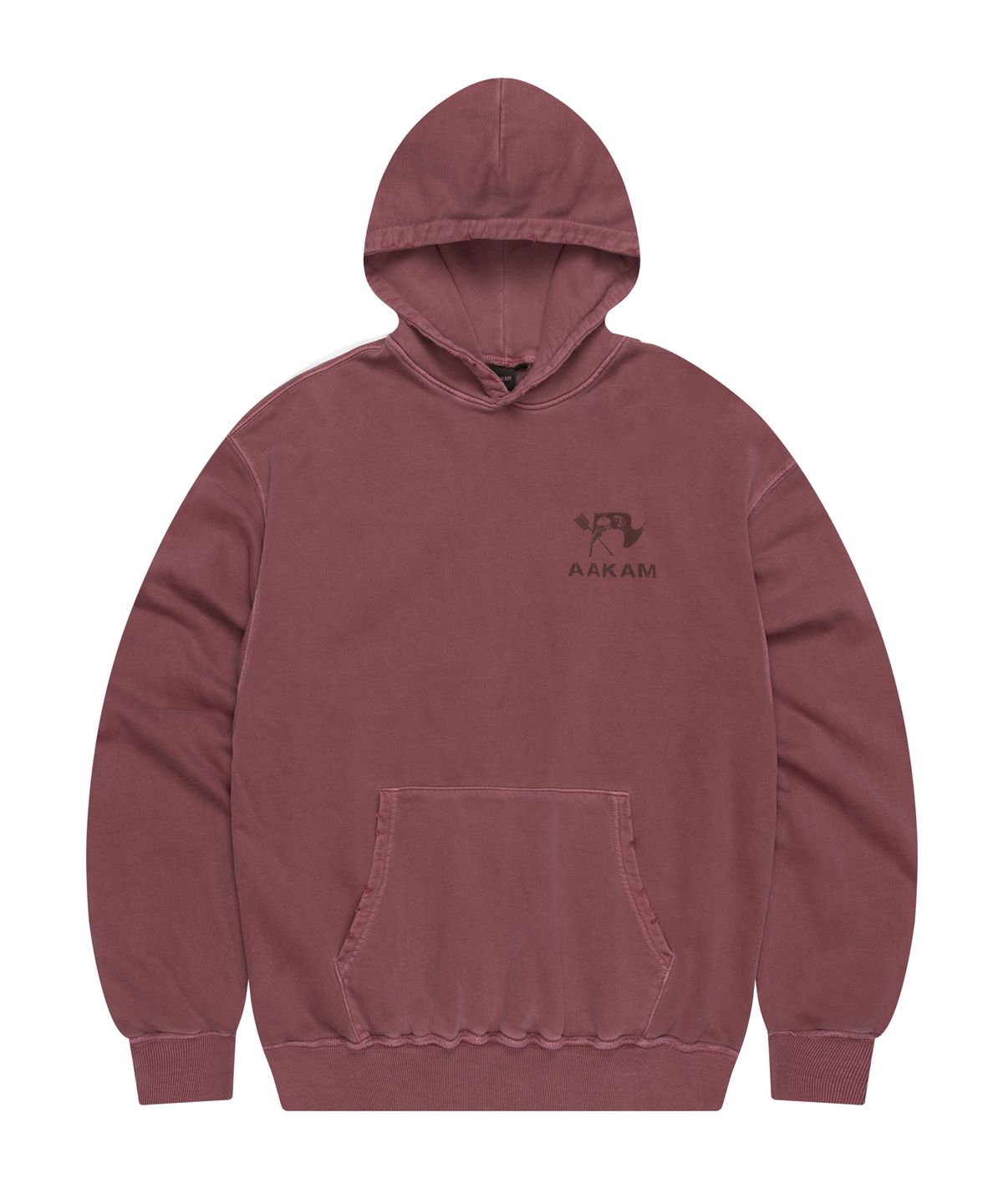 아캄(AAKAM) Distressed Flag Printed Hoodie (Red)